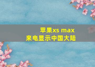 苹果xs max来电显示中国大陆